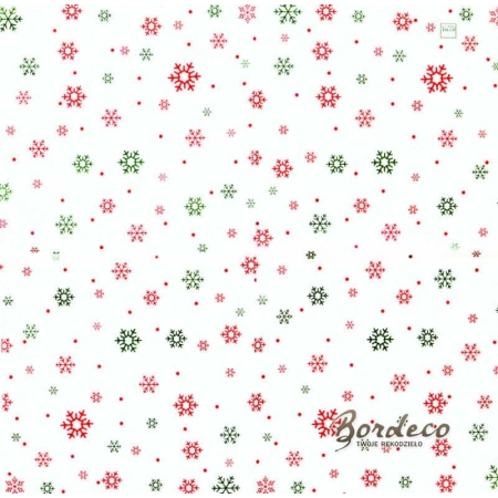 Serwetka do decoupage czerwone i zielone śnieżynki 33x33 HOME Unikat