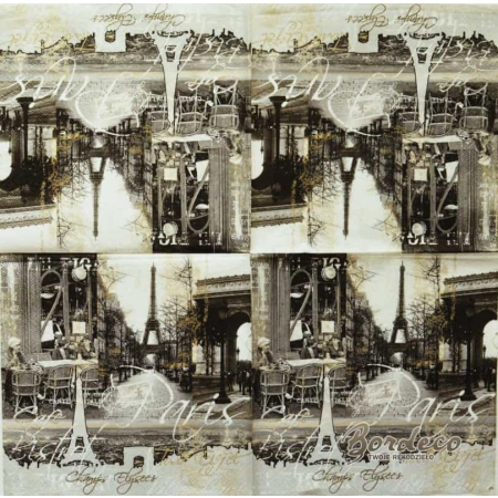 Serwetka do decoupage Paryż na starej fotografii 33x33 HRC