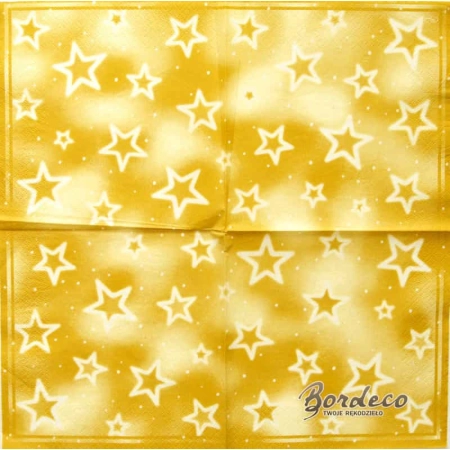 Serwetka do decoupage złote gwiazdki 33x33 HRC