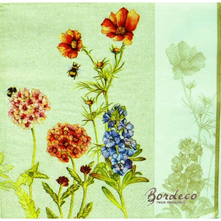 Serwetka do decoupage kwiaty ogrodowe 33x33 HRC
