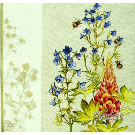 Serwetka do decoupage kwiaty ogrodowe 33x33 HRC