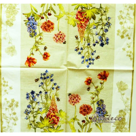 Serwetka do decoupage kwiaty ogrodowe 33x33 HRC