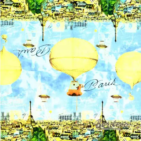 Serwetka do decoupage Paryż z lotu balona 33x33 HOME Unikat