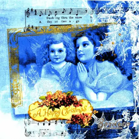 Serwetka do decoupage aniołki i kolęda 33x33 HOME Unikat