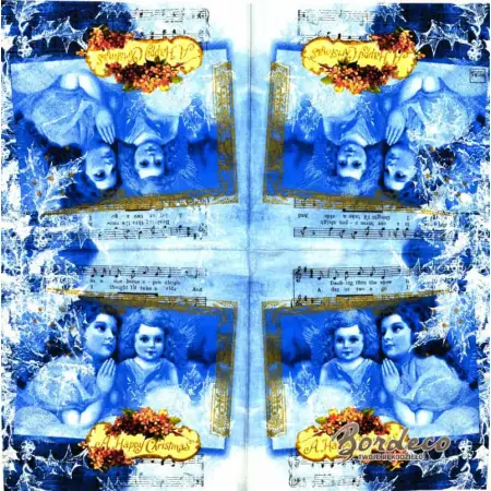 Serwetka do decoupage aniołki i kolęda 33x33 HOME Unikat