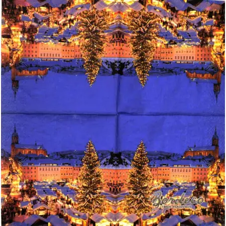 Serwetka do decoupage jarmark bożonarodzeniowy 33x33 Home Unikat