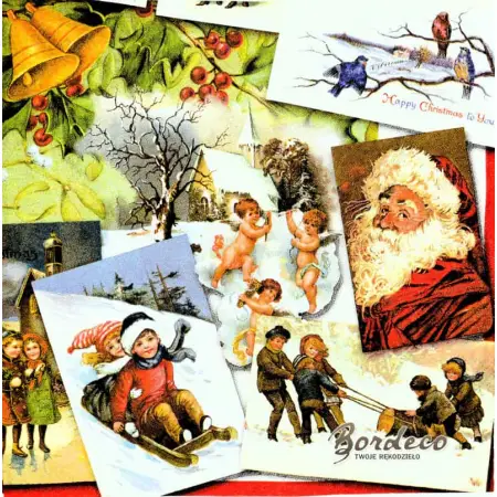 Serwetka do decoupage świąteczne obrazki 33x33 HOME Unikat
