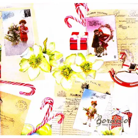 Serwetka do decoupage świąteczny kolaż vitage 33x33 HOME Unikat