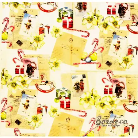 Serwetka do decoupage świąteczny kolaż vitage 33x33 HOME Unikat