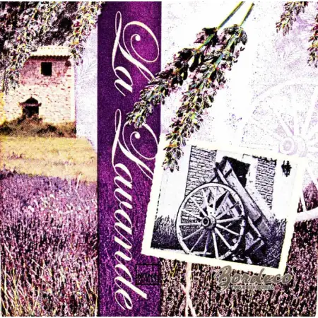 Serwetka do decoupage lawendowa Prowansja 25x25 HOME Unikat