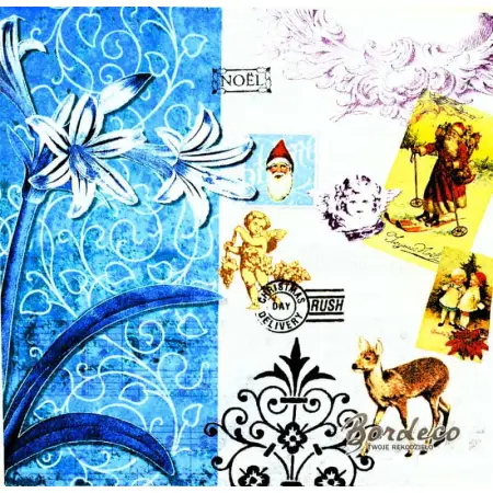 Serwetka do decoupage świąteczny kolaż vintage 33x33 HOME Unikat