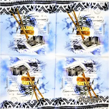 Serwetka do decoupage zima w Alpach 33x33 HOME Unikat
