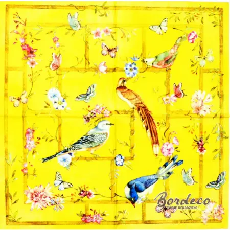 Serwetka do decoupage egzotyczne ptaki, motyle, kwiaty 33x33 IHR Unikat