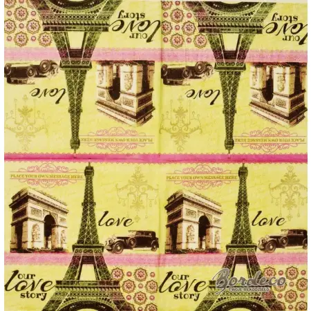 Serwetka do decoupage Paryż vintage 33x33 IHR Unikat