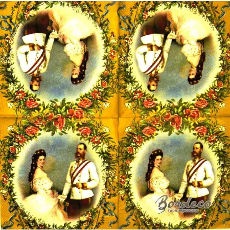 Serwetka do decoupage Sisi i Franciszek 33x33 IHR Unikat