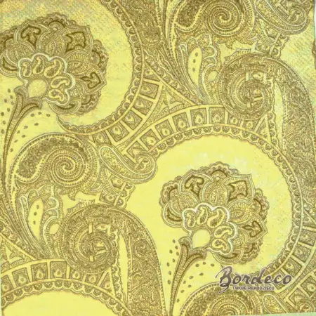 Serwetka do decoupage  beżowy ornament 33x33 IHR Unikat