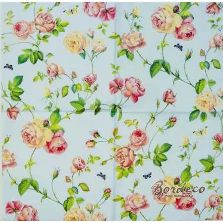 Serwetka do decoupage delikatne róże 33x33 IHR Unikat