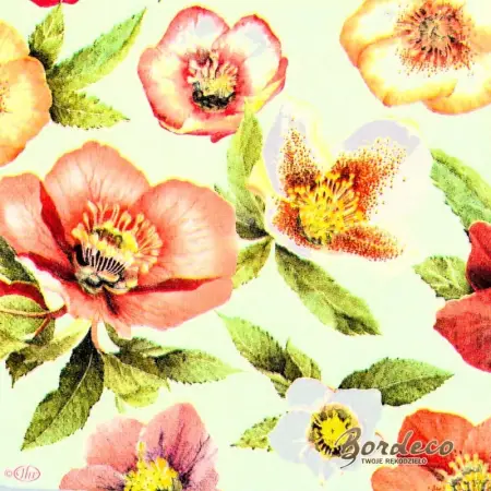 Serwetka do decoupage delikatne róże 33x33 IHR Unikat
