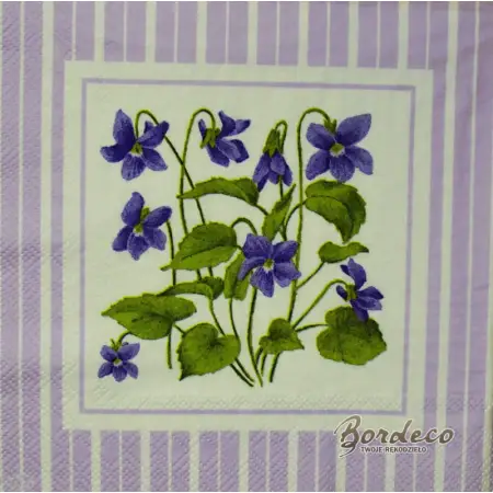 Serwetka do decoupage fiołki 33x33 IHR Unikat