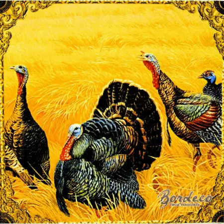 Serwetka do decoupage kolorowe indyki 33x33 IHR Unikat