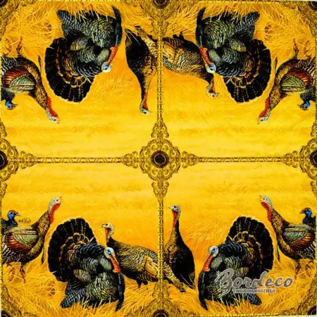 Serwetka do decoupage kolorowe indyki 33x33 IHR Unikat