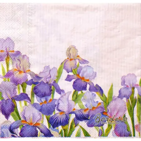 Serwetka do decoupage irysy, kosaćce  33x33 IHR Unikat