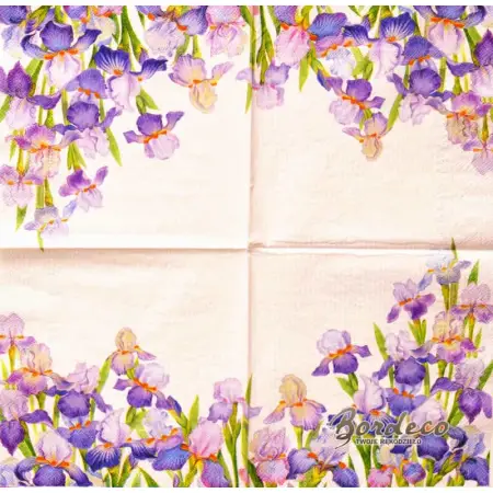 Serwetka do decoupage irysy, kosaćce  33x33 IHR Unikat