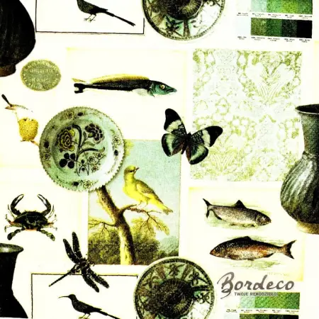 Serwetka do decoupage kolaż ryby, ptaki 33x33 IHR Unikat