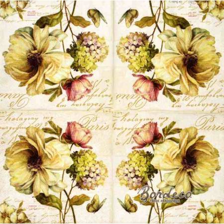Serwetka do decoupage kwiaty vintage 25x25 firmy IHR