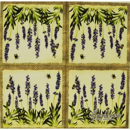 Serwetka do decoupage lawenda i owady 25x25 IHR Unikat