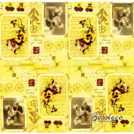 Serwetka do decoupage obrazki vintage, bratki 33x33 IHR Unikat
