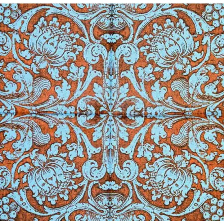Serwetka do decoupage ornament brązowo-turkusowy 33x33 IHR Unikat