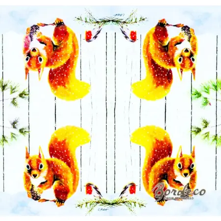 Serwetka do decoupage wiewiórka  z ptaszkiem 33x33 IHR Unikat