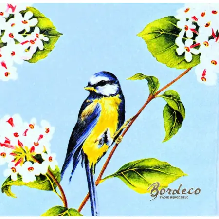 Serwetka do decoupage sikorka na gałązce 33x33 IHR Unikat