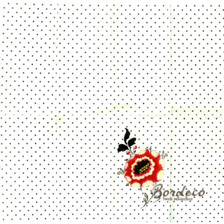 Serwetka do decoupage czerwony kwiat i kropki 38x38 IKEA Unikat