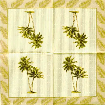 Serwetka do decoupage dwie palmy 33x33 ISLAND HERITAGE Unikat