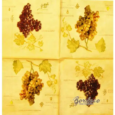 Serwetka do decoupage kiście winogron 33x33 JASON Unikat
