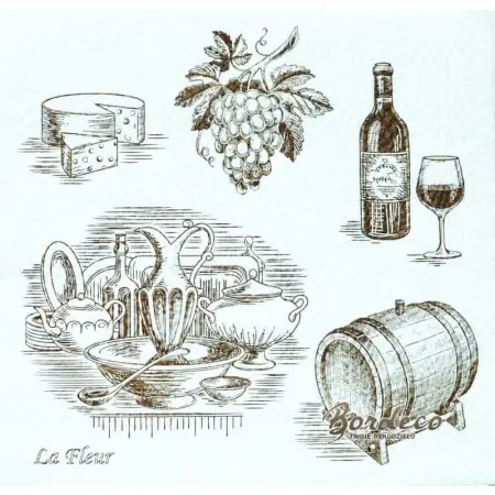 Serwetka do decoupage jedzenie i picie 33x33 LA FLEUR Unikat