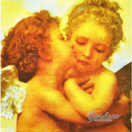 Serwetka do decoupage cherubinki z tekstem 33x33 LUXY Unikat