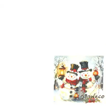 Serwetka do decoupage para bałwanków 25x25 LUXY Unikat