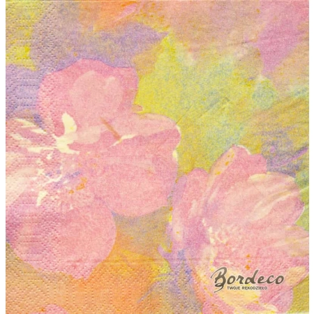 Serwetka do decoupage  pastelowe kwiaty 33x33 LUXY