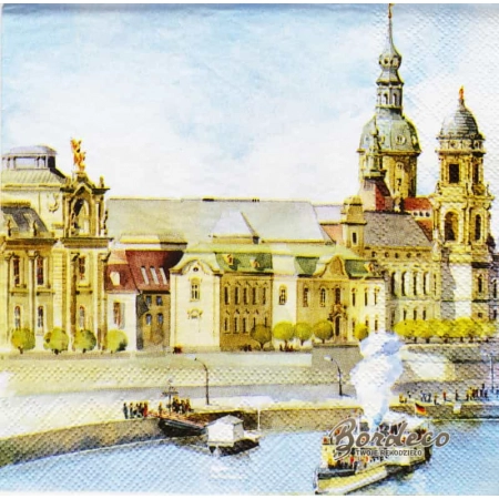 Serwetka do decoupage zabytki miasta  Drezna 33x33 MAKI