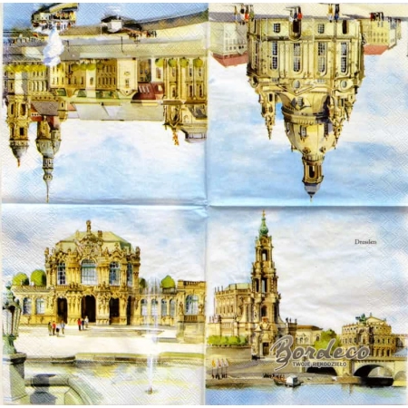 Serwetka do decoupage zabytki miasta  Drezna 33x33 MAKI