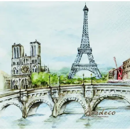 Serwetka do decoupage Paryż nad Sekwaną 33x33 MAKI Unikat