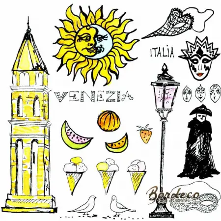 Serwetka do decoupage Wenecja w rysunkach 33x33 MAKI Unikat