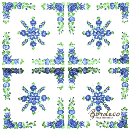 Serwetka do decoupage Włocławek niebiesko-zielone kwiaty 33x33 MAKI