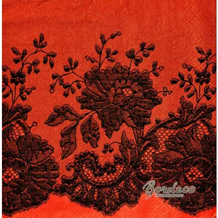 Serwetka do decoupage czarna koronka na czerwonym tle 33x33 MAKI Unikat