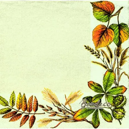 Serwetka do decoupage jesienne motywy roślinne 33x33 MAKI, Unikat