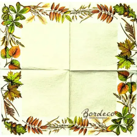 Serwetka do decoupage jesienne motywy roślinne 33x33 MAKI, Unikat