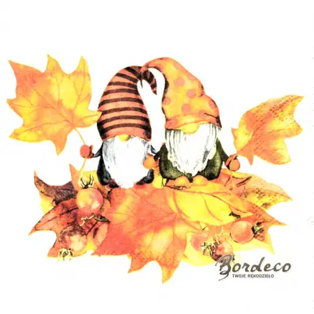 Serwetka do decoupage jesienne skrzaty 25x25 MAKI